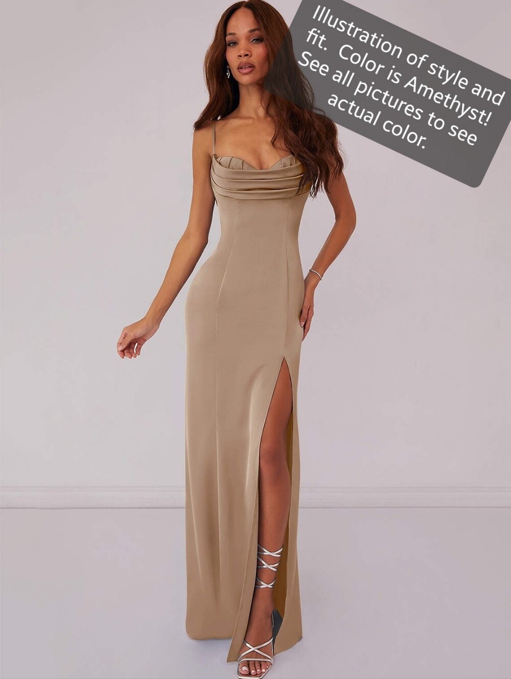 NWT Barbie x Azazie Amethyst Satin Mermaid Gown Corset Back - Size A20